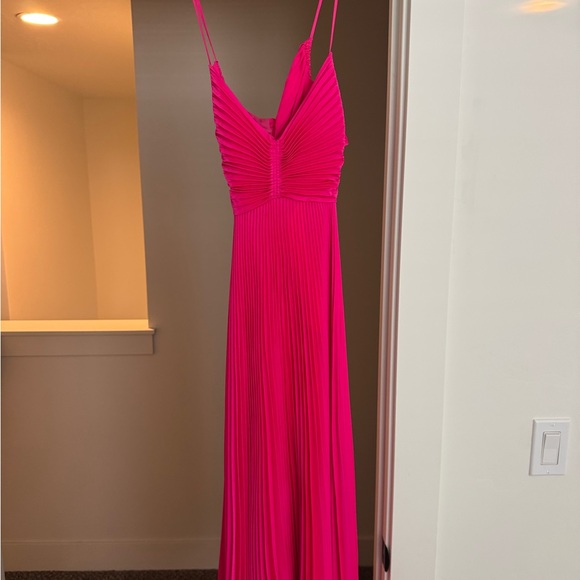 A.L.C. Fuchsia Pleated Maxi Dress - Picture 4 of 5